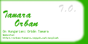 tamara orban business card