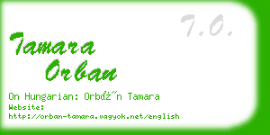 tamara orban business card